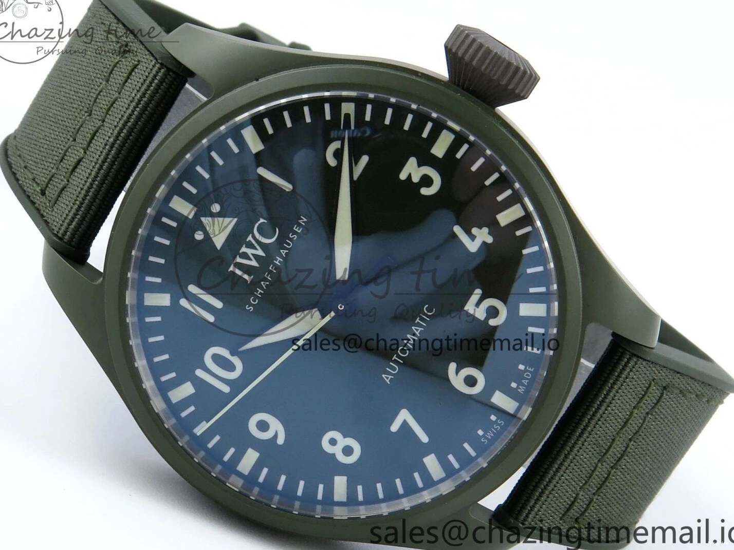 MIROTIME 0117 Big Pilot IW329802 M+F 1:1 Best Edition Green Dial on Green Nylon Strap MY Unique 7002